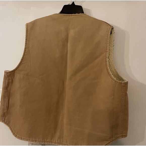 Mens Vintage Canvas, Sherpa Wool Lined Vest XXL 2XL Made USA Hunt Fish Sportsman - Picture 6 of 6